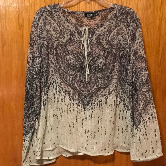 A.N.A. Long Sleeve Blouse   Size PL - Picture 2 of 7